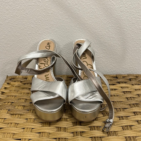 Sam Edelman Silver Platform Heels - Picture 1 of 4
